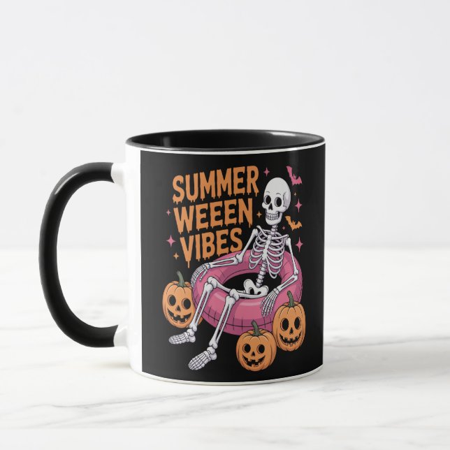 Taza Skeleton Summer Vibe Summerween (Izquierda)