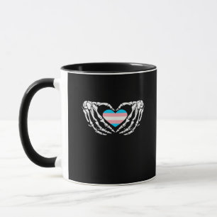 Taza Skeleton Trans Pride Halloween Gótico transgénero 