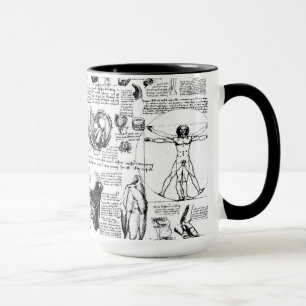 Taza Sketchbook de la anatomía de da Vinci
