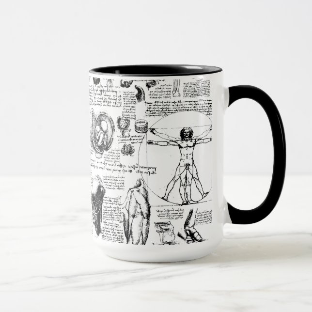 Taza Sketchbook de la anatomía de da Vinci (Derecha)