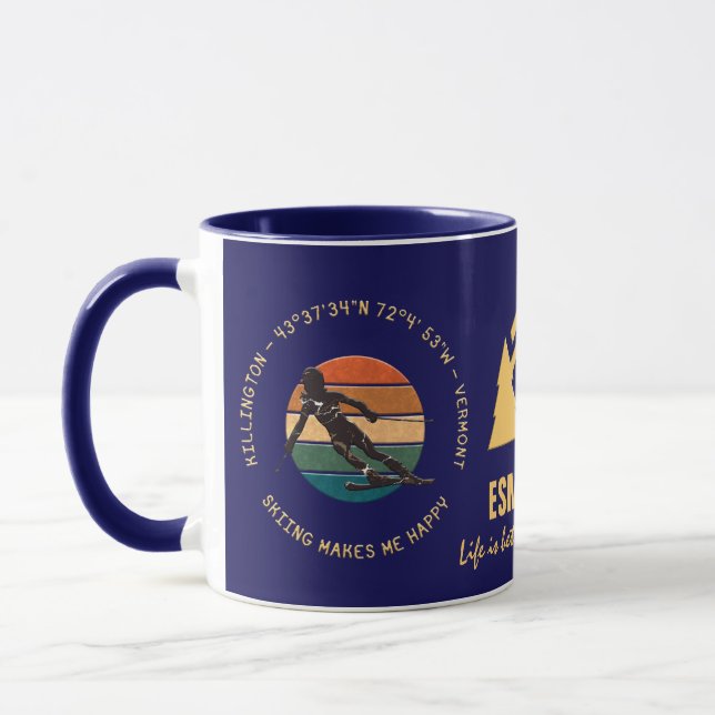 Taza Ski Killington, Vermont - Esquiadora femenina, tex (Izquierda)