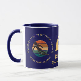Taza Ski Telluride, Colorado - Esquiadora, texto amaril