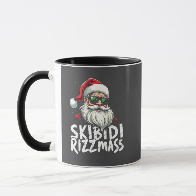Taza Skibidi Rizzmas Navidades divertidos de jerga gene (Izquierda)