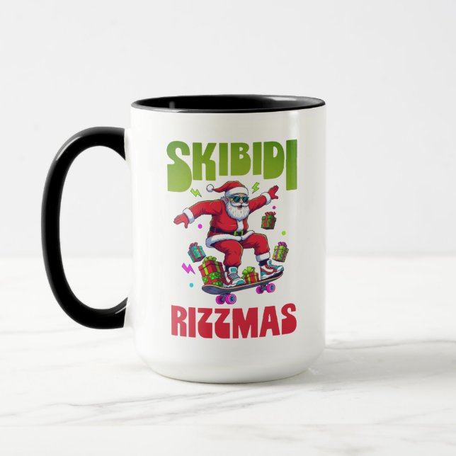 Taza Skibidi Rizzmas Santa on his Skate (Izquierda)