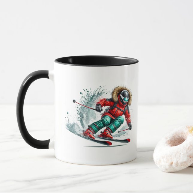 Taza Skier  (Con donut)