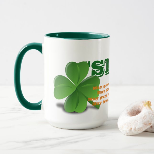 Taza Slainte irlandés con poema St. Patrick's Day Mug (Con donut)