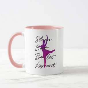 Taza Sleep Eed Ballet Repeat Mug   Bailarina divertida 