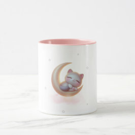 Taza Sleeping Kitten Moon – Cute Cat Mug