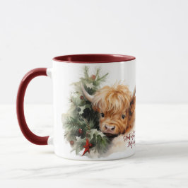 Taza Sleepy Highland Cow Navidad Mug