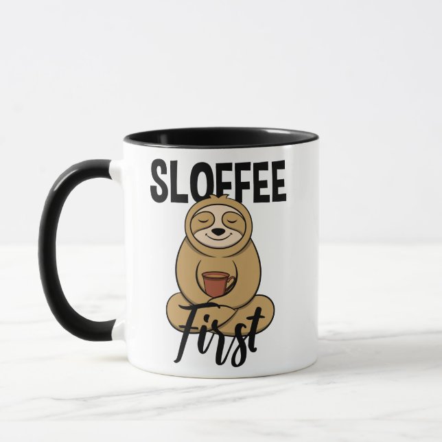 Taza Sloffee - animal de remolón y café (Izquierda)