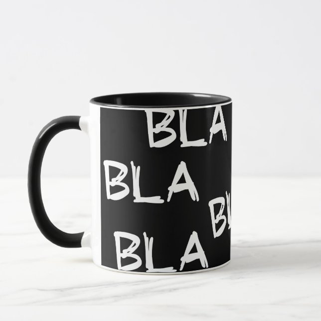 Taza Slogan bla bla bla. Goed of nep nieuws. (Izquierda)