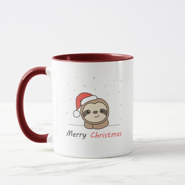 Taza Sloth Christmas Snow Winter Animals Sloths (Izquierda)