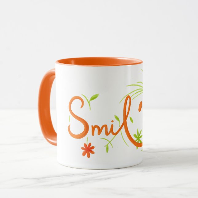 Taza Smile Brush Style Line Art | Combo Mug (Anverso izquierdo)