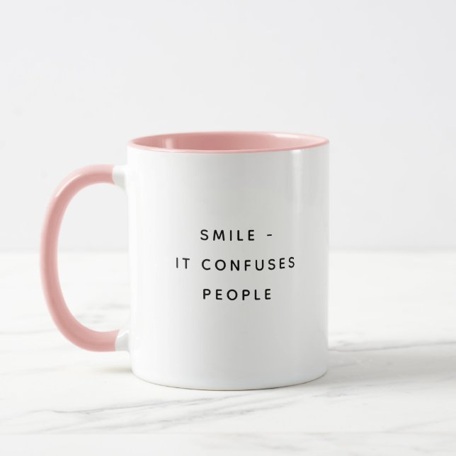 Taza Smile It Confuses People Happy Humorous Mug (Izquierda)