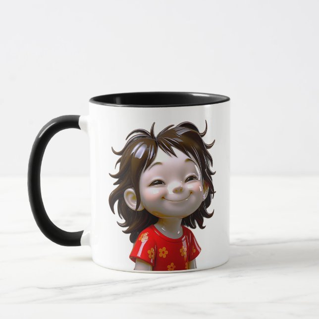 Taza Smiling Girl Cartoon  (Izquierda)
