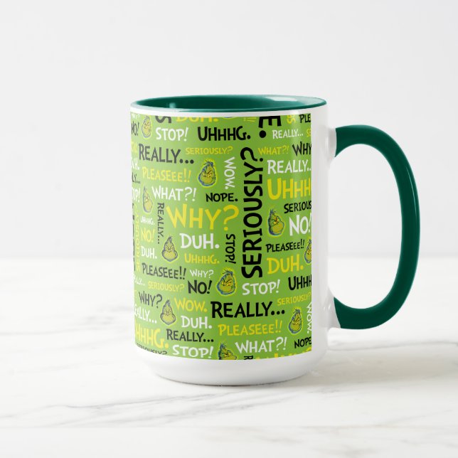 Taza Snarky Grinch | Patrón de frases rápidas de Grinch (Derecha)
