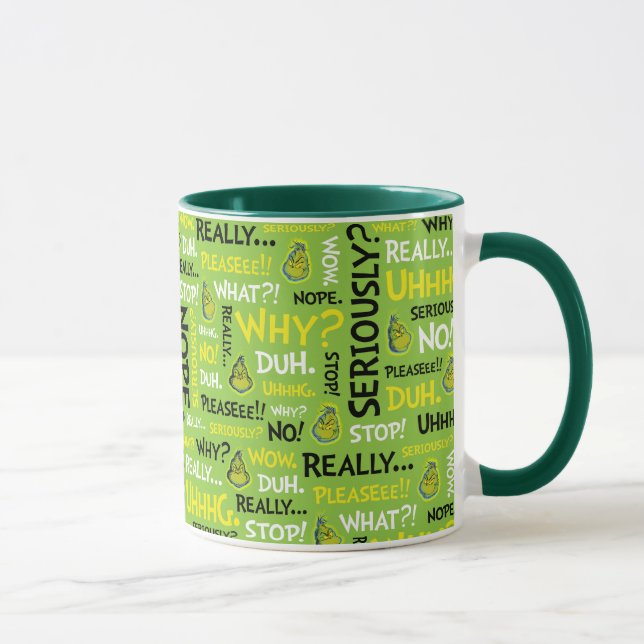 Taza Snarky Grinch | Patrón de frases rápidas de Grinch (Derecha)