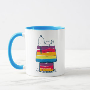 Taza Snoopy   Casa de perros arco iris