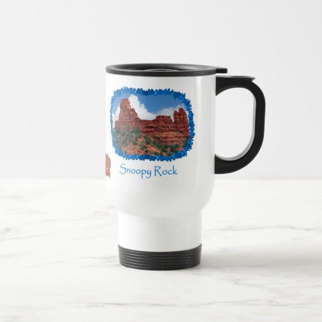 Taza Snoopy del viaje de Sedona de la roca/de la (Derecha)