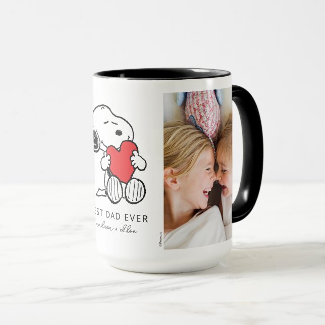 Taza Snoopy Heart | Mejor Papá Nunca - Foto (Anverso derecho)