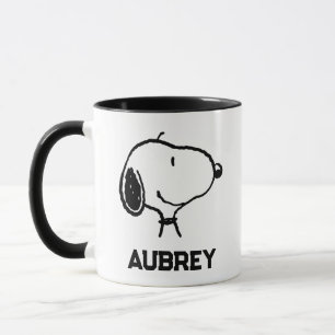 Taza Snoopy Smile Giggle Laugh   Añadir su nombre