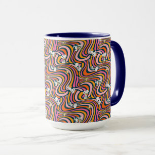Taza Snoopy & Woodstock Groovy Vibes Patrón púrpura