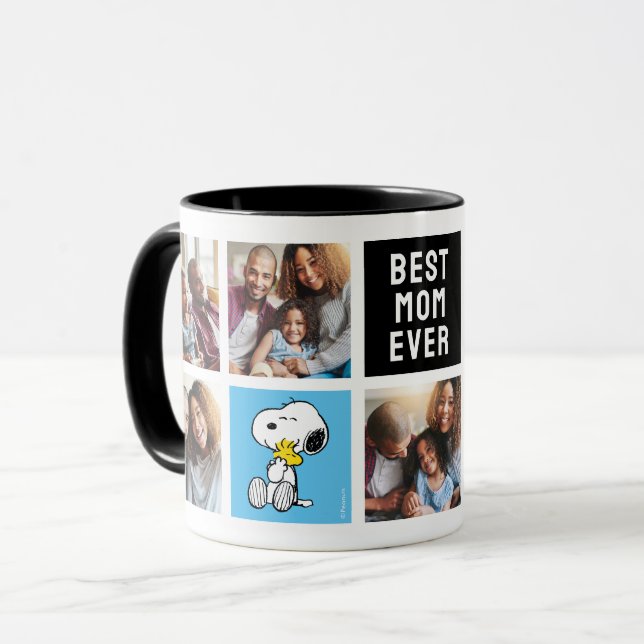 Taza Snoopy & Woodstock | Mejor Collage de mamá de la h (Anverso izquierdo)