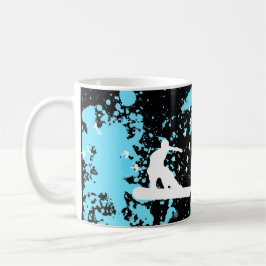 Taza snowboard con los pájaros