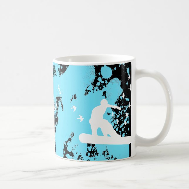Taza snowboard con los pájaros (Derecha)