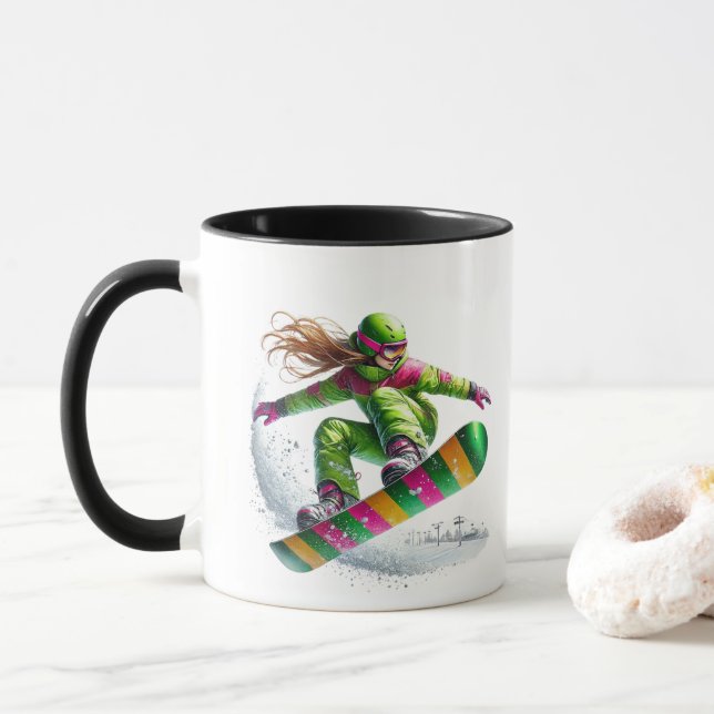 Taza Snowboarder  (Con donut)