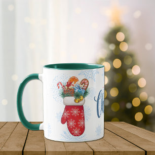 Taza Snowflake Mittens con Navidades Goodies