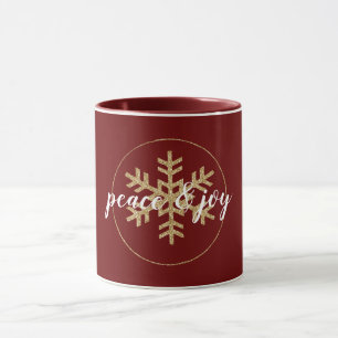 Taza Snowflake, Purpurina de oro rojo