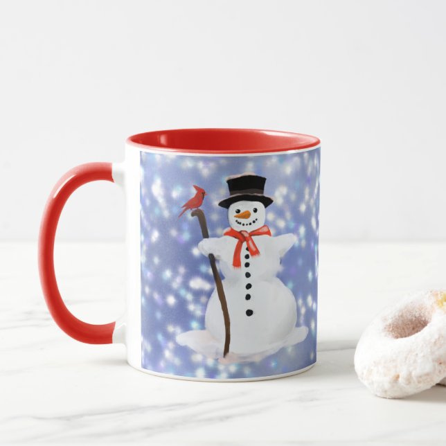 Taza Snowman Cocoa Mug (Con donut)