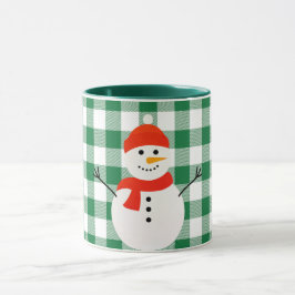 Taza Snowman en Plaid