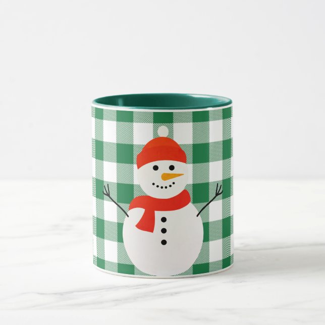 Taza Snowman en Plaid (Centro)