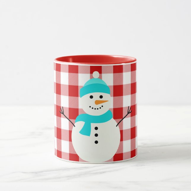 Taza Snowman en plaid (Centro)