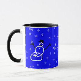 Taza Snowman in the Snow Art by Kids Holiday Christmas