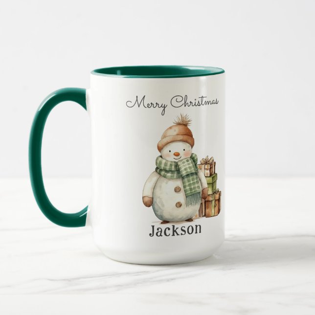 Taza Snowman personalizado y regalos de Navidad (Izquierda)