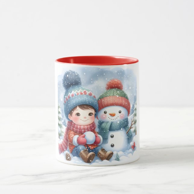 Taza Snowman y amigos Navidades mug (Centro)