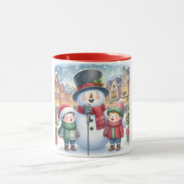 Taza Snowman y amigos Navidades mug