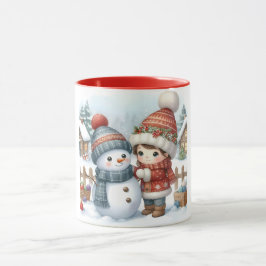 Taza Snowman y amigos Navidades mug
