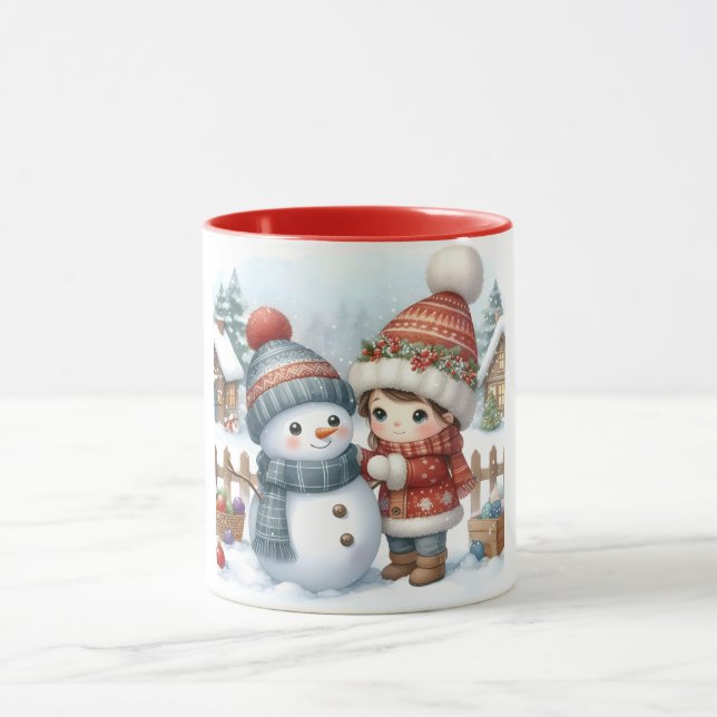 Taza Snowman y amigos Navidades mug (Centro)