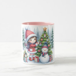 Taza Snowman y amigos Navidades mug