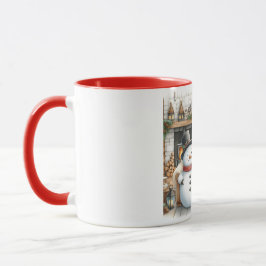 Taza Snowman y amigos Navidades mug