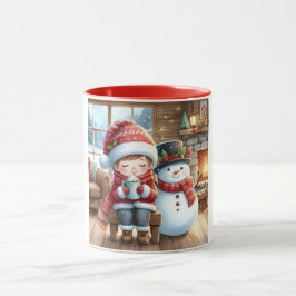 Taza Snowman y amigos Navidades mug