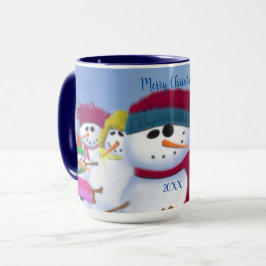 Taza Snowmen lindo y caprichoso