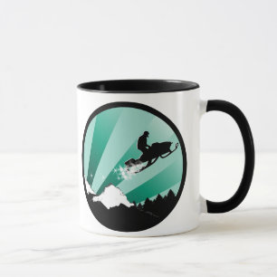 Taza snowmobile. pthalo. círculo