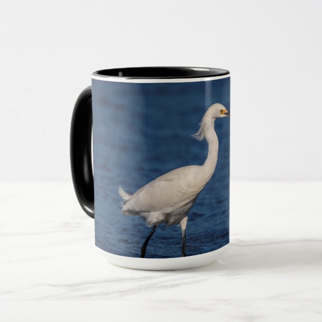 Taza Snowy Egret en North Beach (Anverso izquierdo)