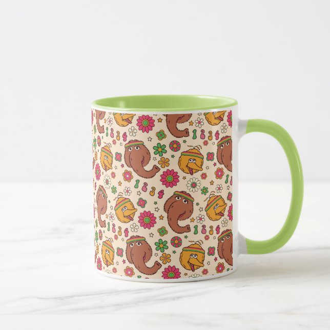 Taza Snuffleupagus y Big Bird Groovy Flower Pattern (Derecha)