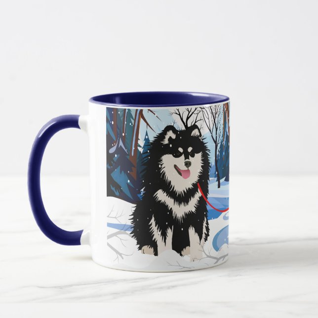 Taza SOBRE EL RÍO Lapphund finlandés de 11 oz mug (Izquierda)
